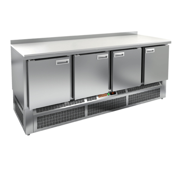 Холодильный стол HICOLD GNE1111/TN, полипропилен, нижн, 4 двери (-2...+10°С)